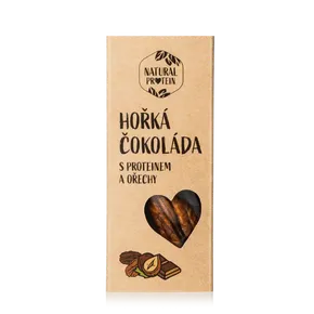 NaturalProtein Hořká čokoláda s proteinem a ořechy 35 g